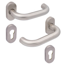 Ручка на розеті CISA 07070.80 Oval (нержавіюча сталь) — фіксована